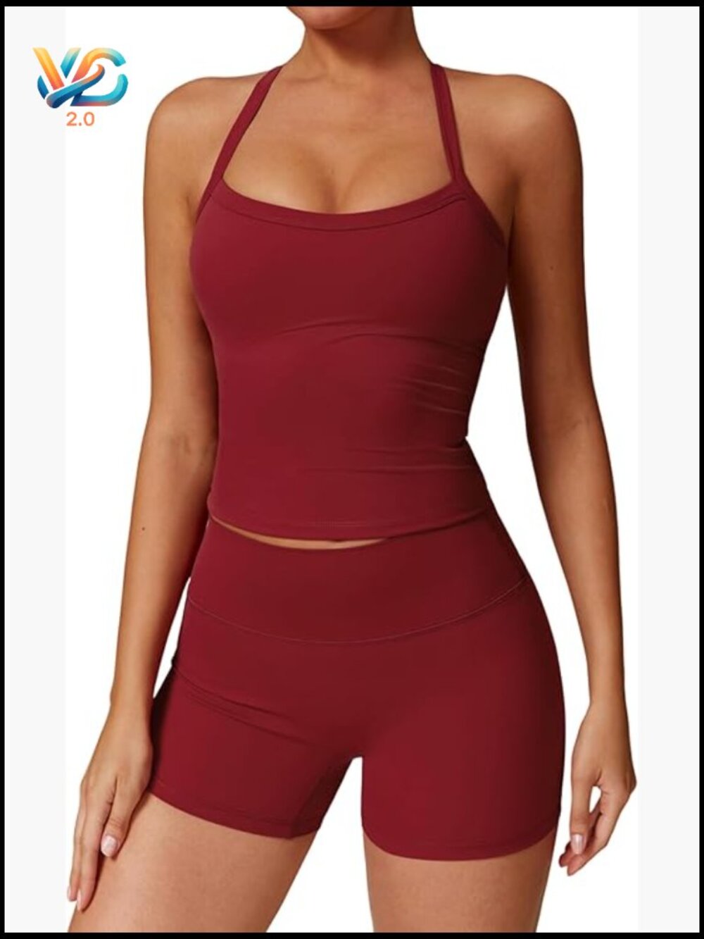 Two-Piece Workout Set: Tank Top & High Waist Booty Shorts for Women